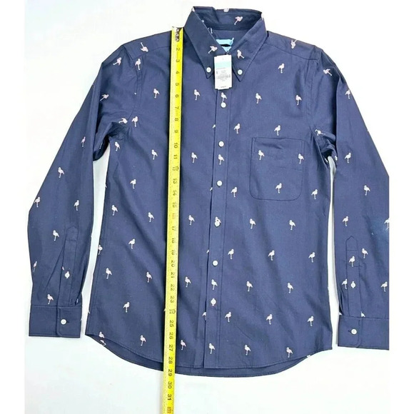 J. Mclaughlin Modern Fit Size Small Men Mavy Pink Flamindo Button Down Shirt NWT - Picture 9 of 10